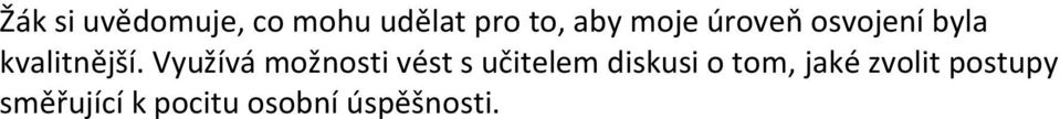 Využívá možnosti vést s učitelem diskusi o tom,