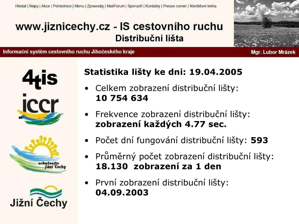 distribuční lišty: zobrazení každých 4.77 sec.