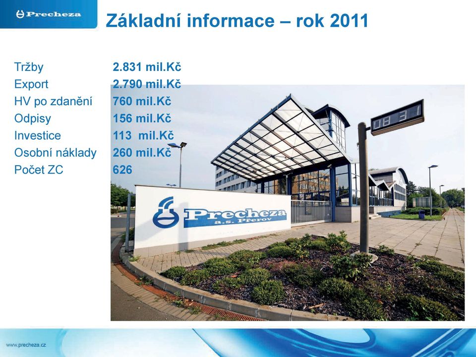 kč HV po zdanění 760 mil.kč Odpisy 156 mil.