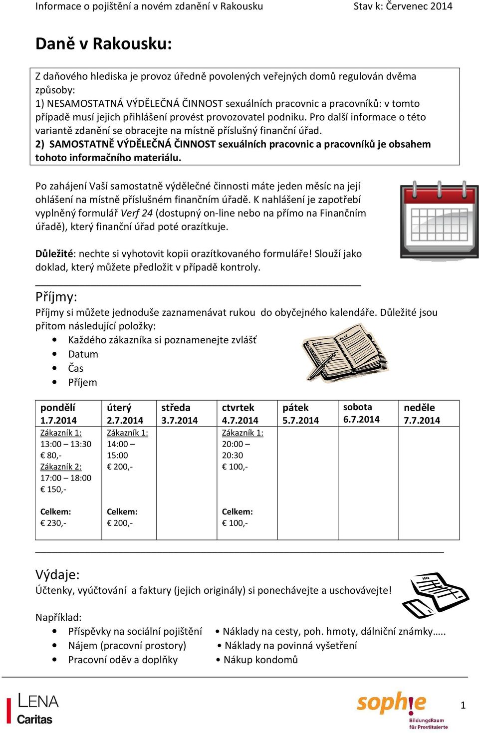 2) SAMOSTATNĚ VÝDĚLEČNÁ ČINNOST sexuálních pracovnic a pracovníků je obsahem tohoto informačního materiálu.