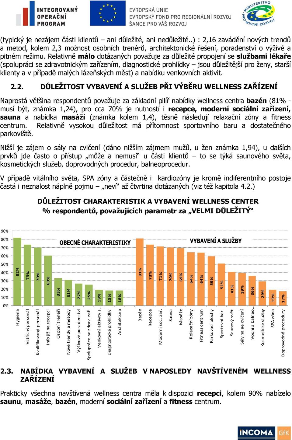 Relativně málo dotázaných považuje za důležité propojení se službami lékaře (spolupráci se zdravotnickým zařízením, diagnostické prohlídky jsou důležitější pro ženy, starší klienty a v případě malých