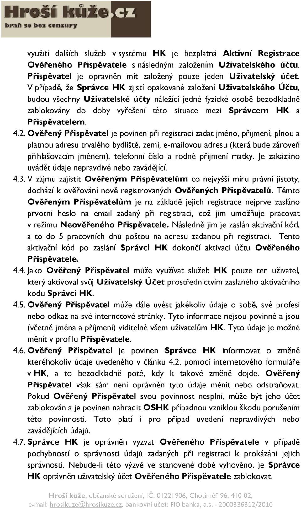 HK a Přispěvatelem. 4.2.