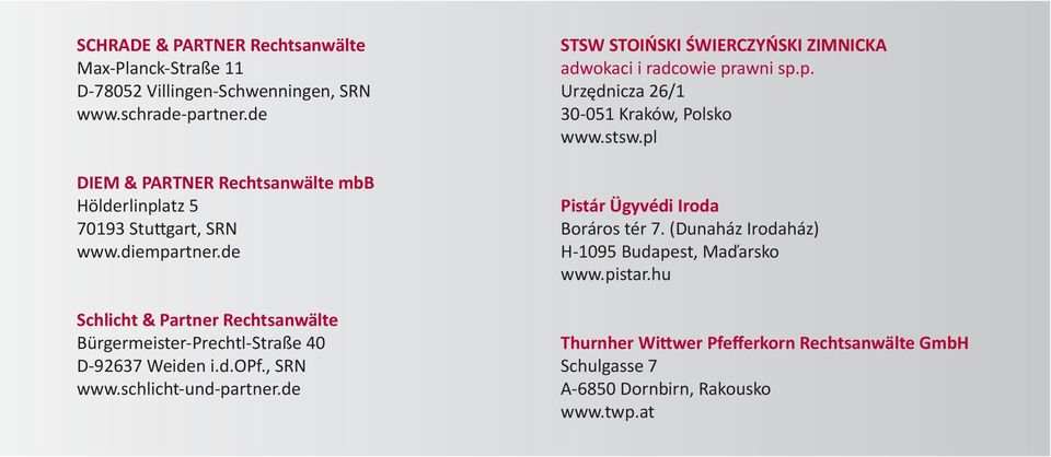 de Schlicht & Partner Rechtsanwälte Bürgermeister-Prechtl-Straße 40 D-92637 Weiden i.d.opf., SRN www.schlicht-und-partner.