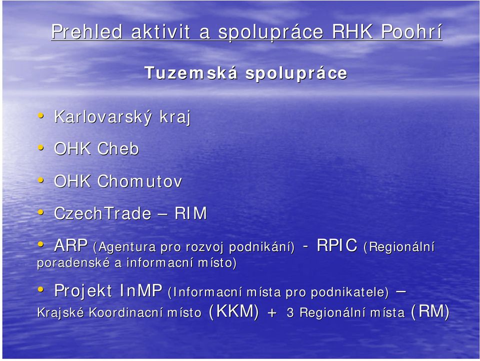 a informacní místo) (Agentura pro rozvoj podnikání) - RPIC RPIC (Regionální Projekt