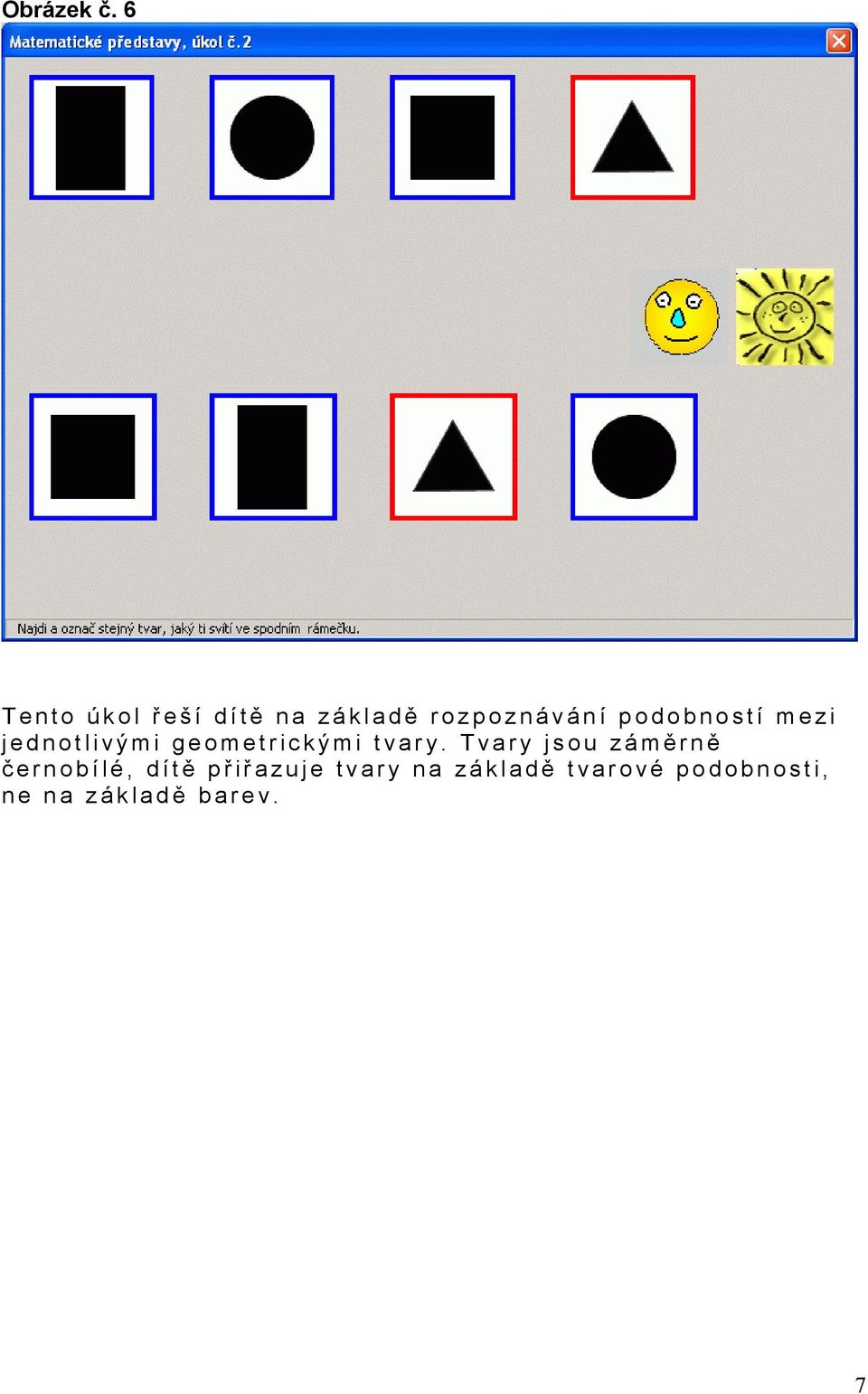 podobností mezi jednotlivými geometrickými tvary.