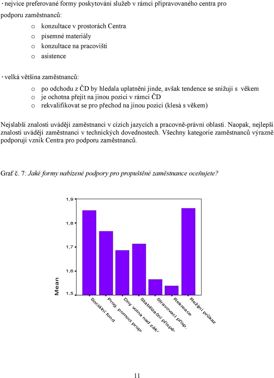 (klesá s věkem) Nejslabší znalosti uvádějí zaměstnanci v cizích jazycích a pracovně-právní oblasti. Naopak, nejlepší znalosti uvádějí zaměstnanci v technických dovednostech.