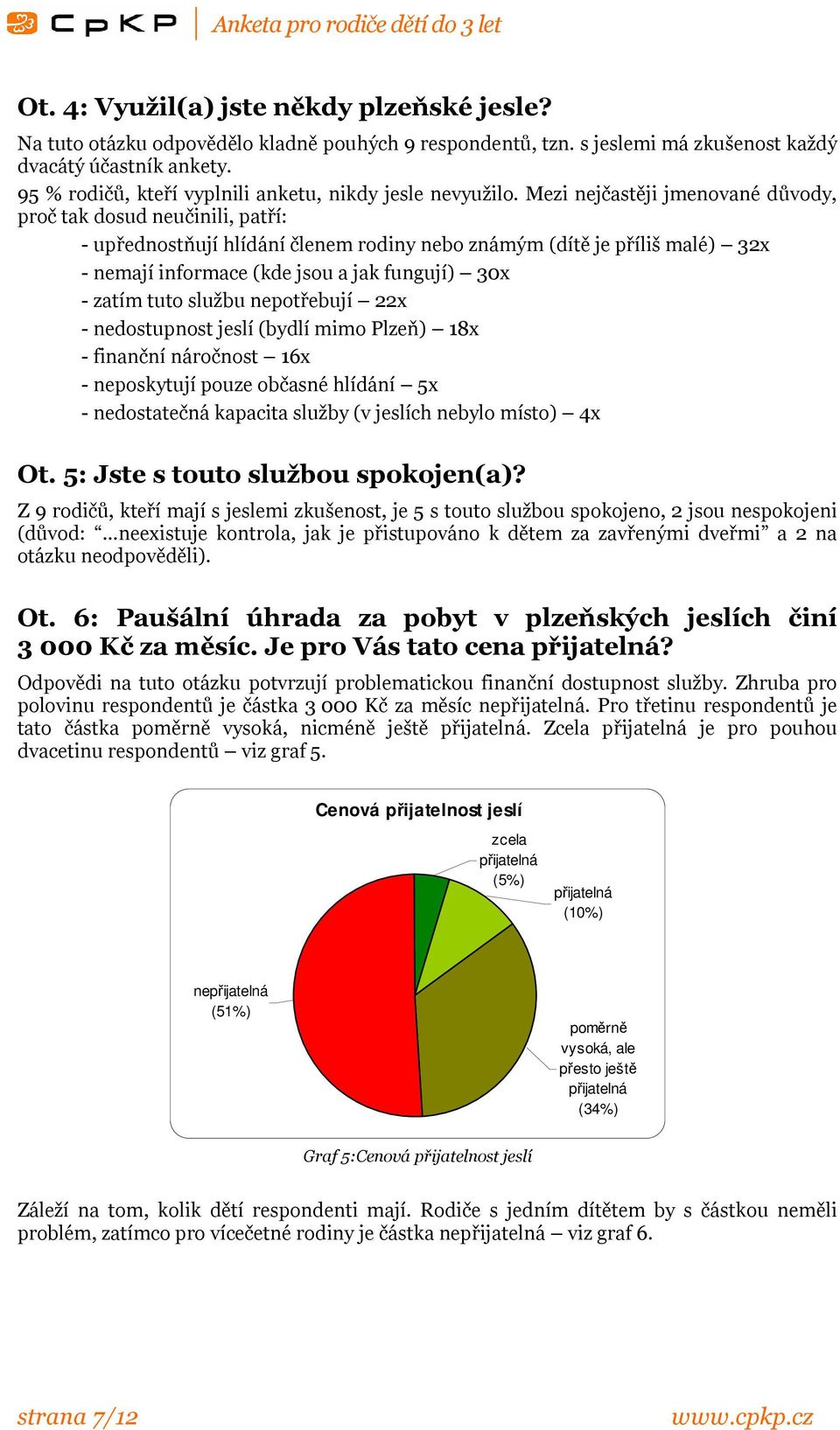 Mezi nejčastěji jmenované důvody, proč tak dosud neučinili, patří: - upřednostňují hlídání členem rodiny nebo známým (dítě je příliš malé) 32x - nemají informace (kde jsou a jak fungují) 30x - zatím