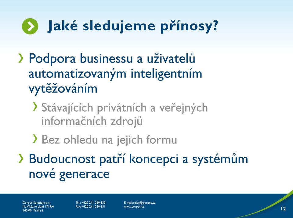 inteligentním vytěžováním Stávajících privátních a