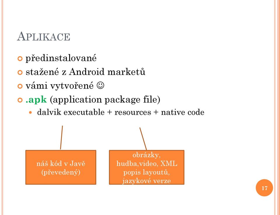 apk (application package file) dalvik executable +