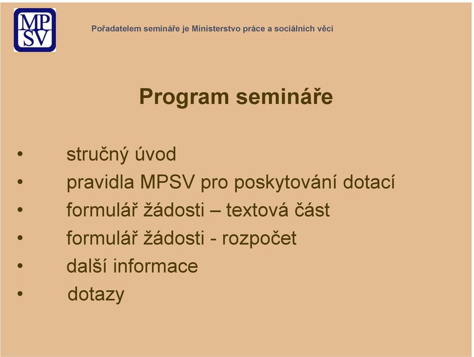 formulář žádosti textová část