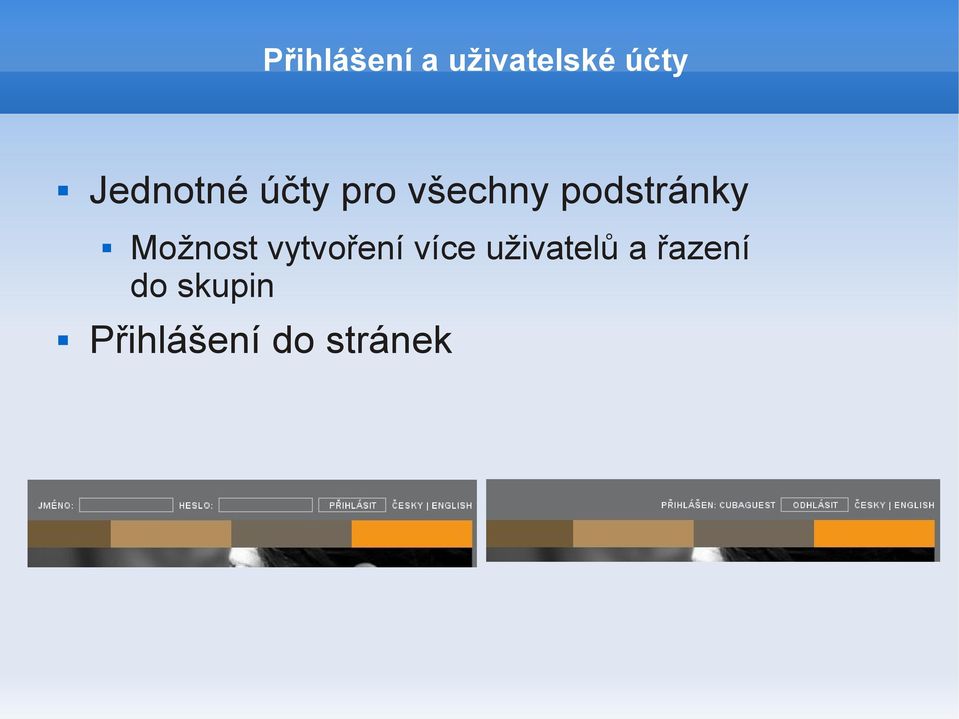 podstránky Možnost vytvoření více