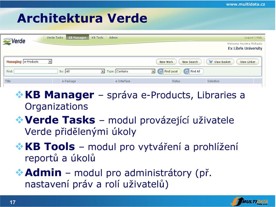 přidělenými úkoly KB Tools modul pro vytváření a prohlížení