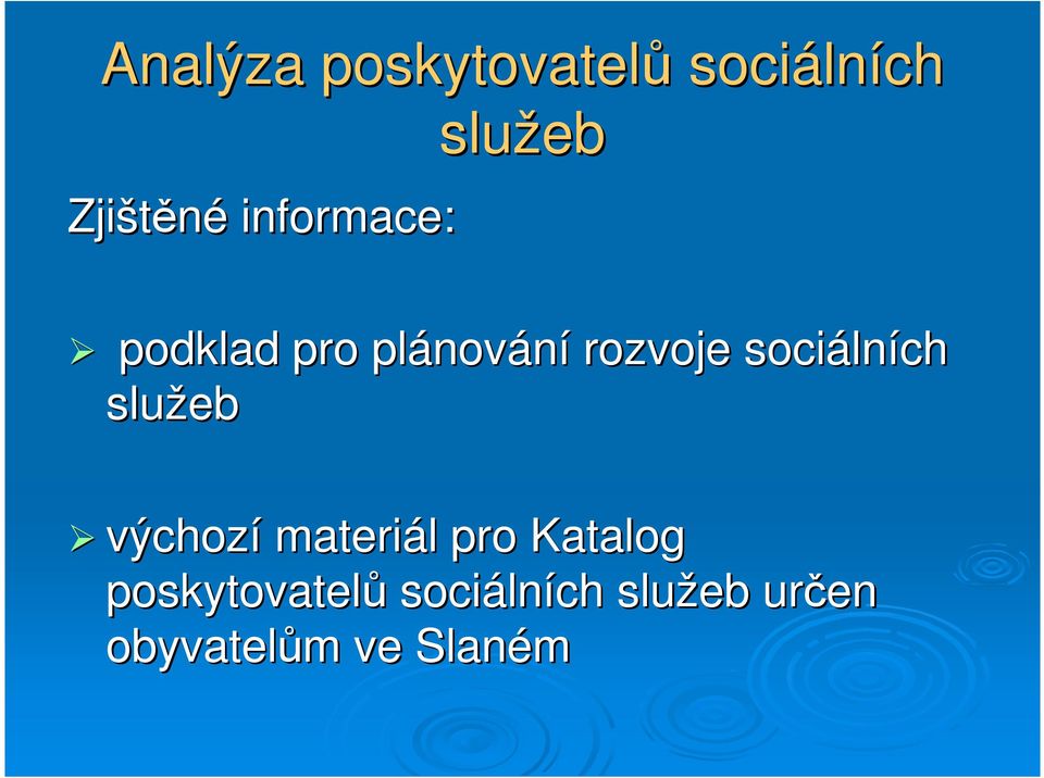 sociálních výchozí materiál pro Katalog