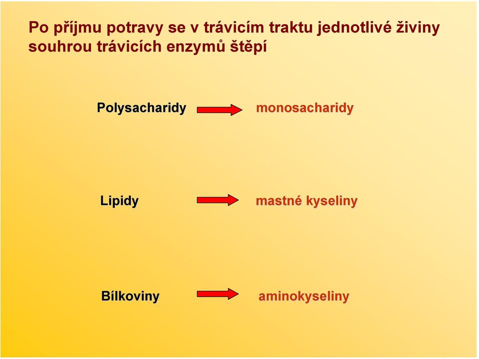 enzymů štěpí Polysacharidy monosacharidy