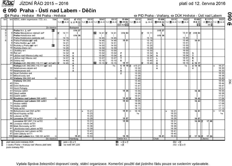 n. P 14 27 15 27 0 0 Praha Masarykovo nádraží P 14 11 14 41 14 41 14 53 15 11 15 41 15 53 3 Praha-Holešovice 0 14 36 15 36 2 Praha-Holešovice zastávka 0 14 15 14 45 14 45 15 15 15 45 6 6