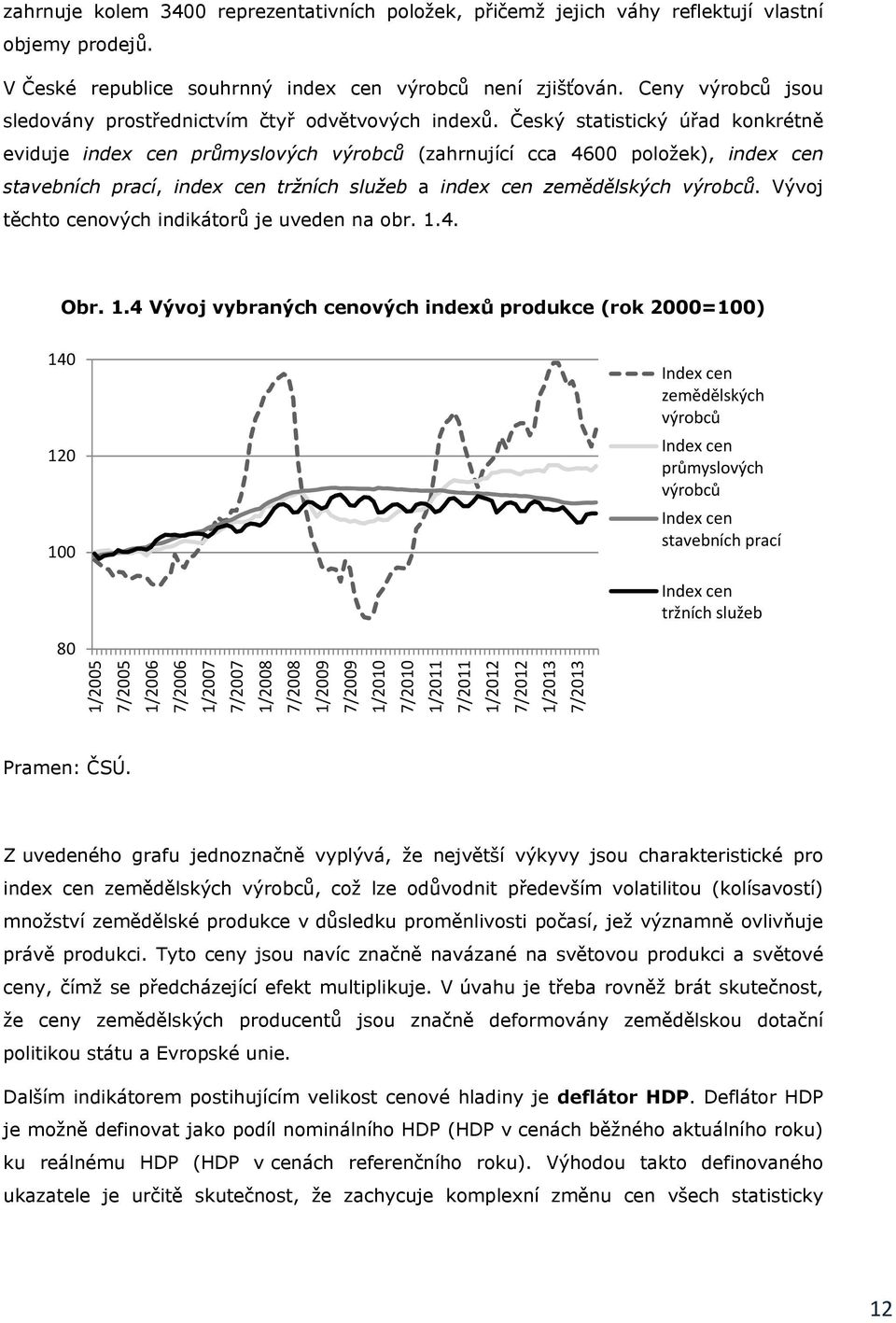 Český statistický úřad konkrétně eviduje index cen průmyslových výrobců (zahrnující cca 4600 položek), index cen stavebních prací, index cen tržních služeb a index cen zemědělských výrobců.