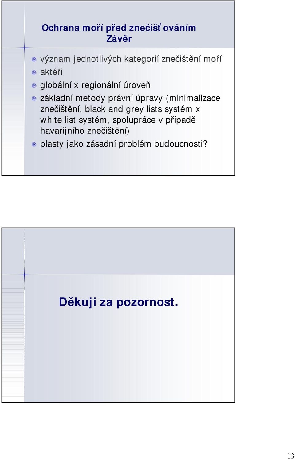 znečištění, black and grey lists systém x white list systém, spolupráce v případě