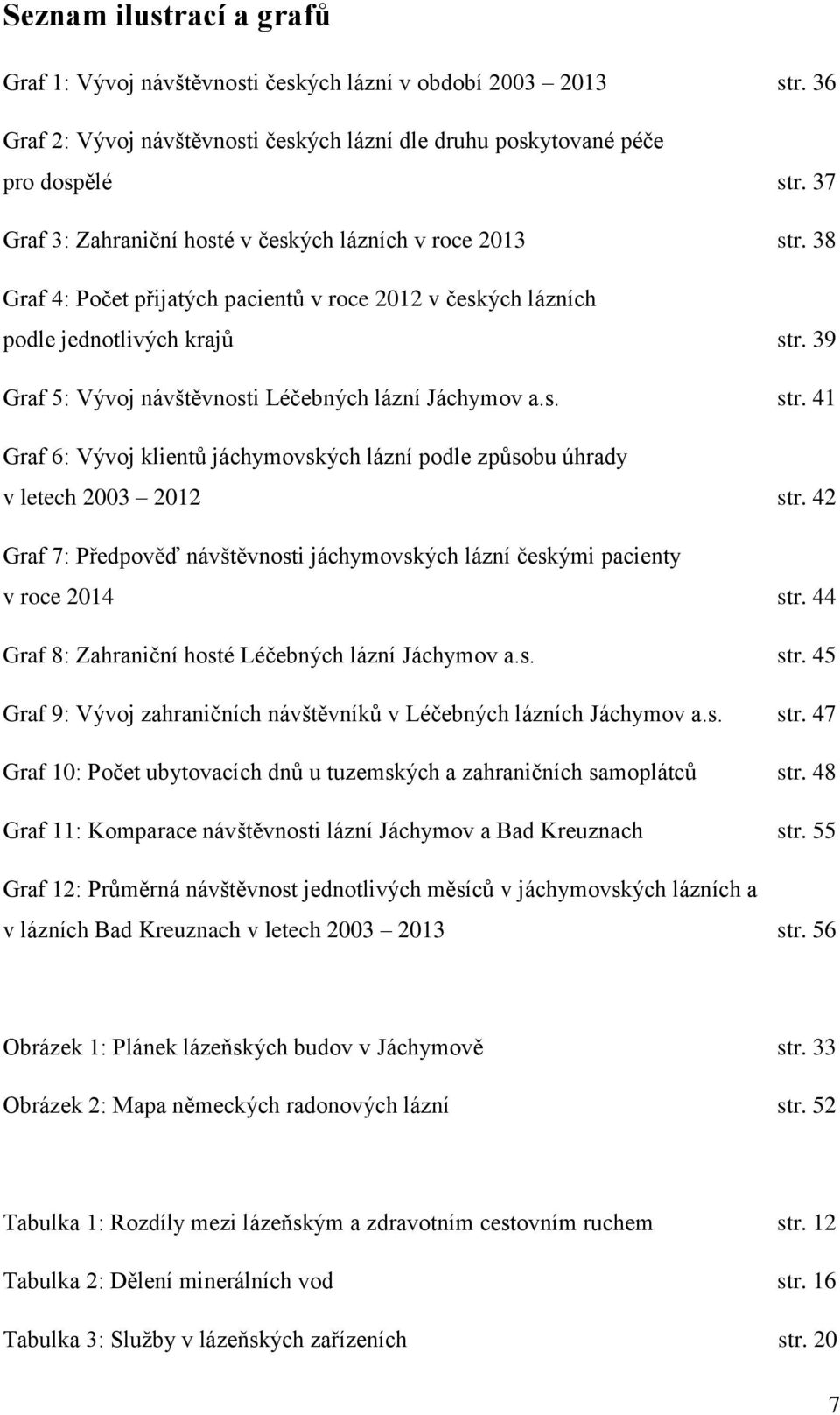 39 Graf 5: Vývoj návštěvnosti Léčebných lázní Jáchymov a.s. str. 41 Graf 6: Vývoj klientů jáchymovských lázní podle způsobu úhrady v letech 2003 2012 str.
