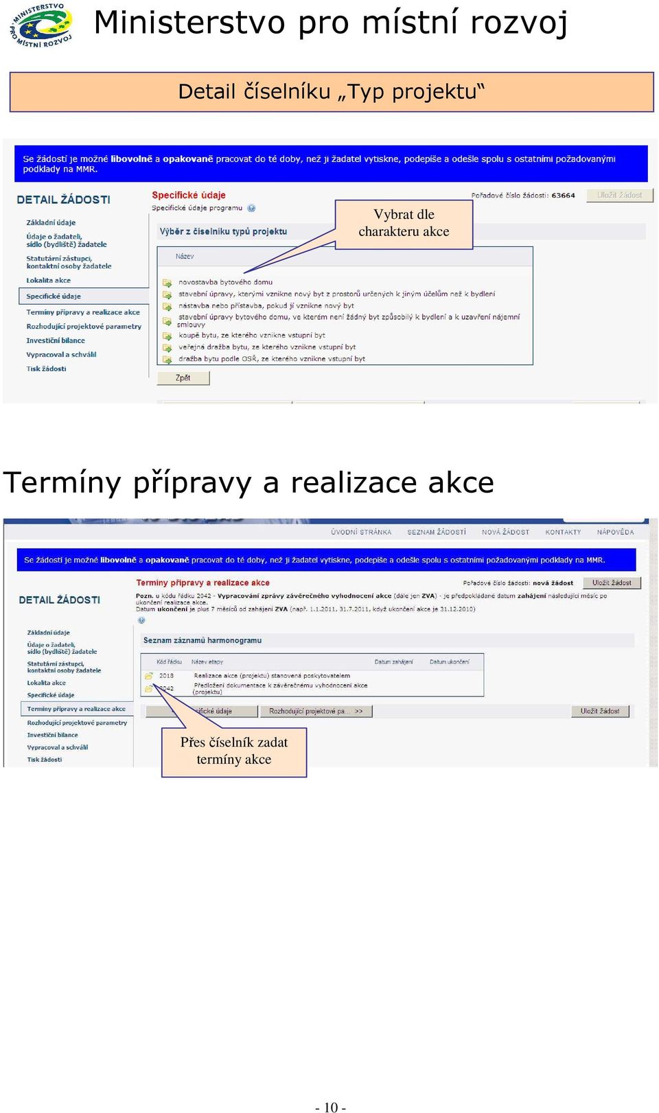 Termíny přípravy a realizace