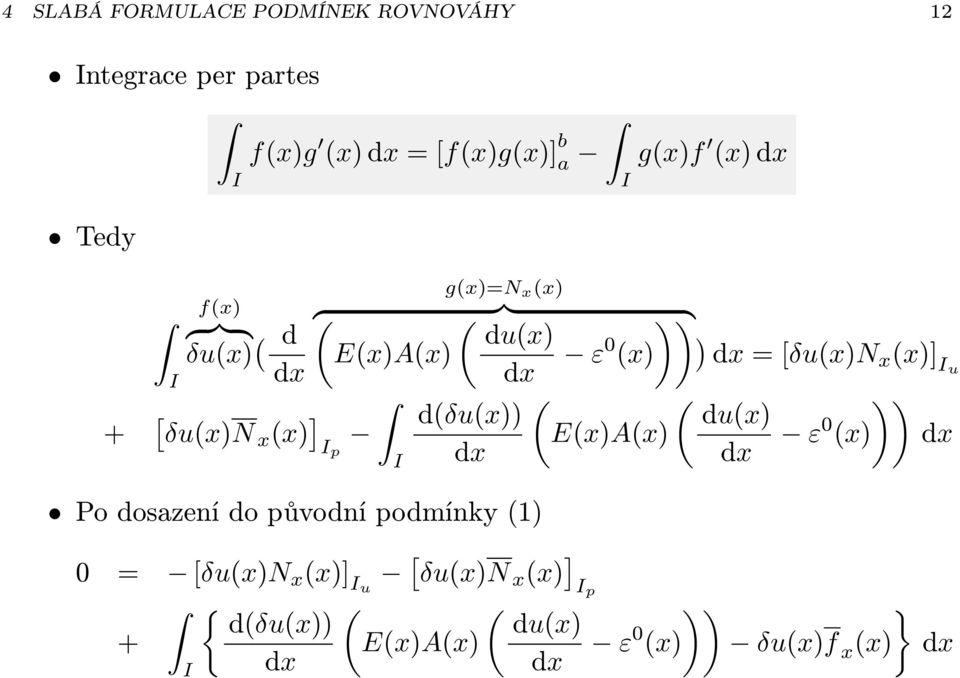 u + [ δu(x)n x (x) ] ( ( )) d(δu(x)) du(x) p E(x)A(x) ε0 (x) Po dosazení do původní podmínky