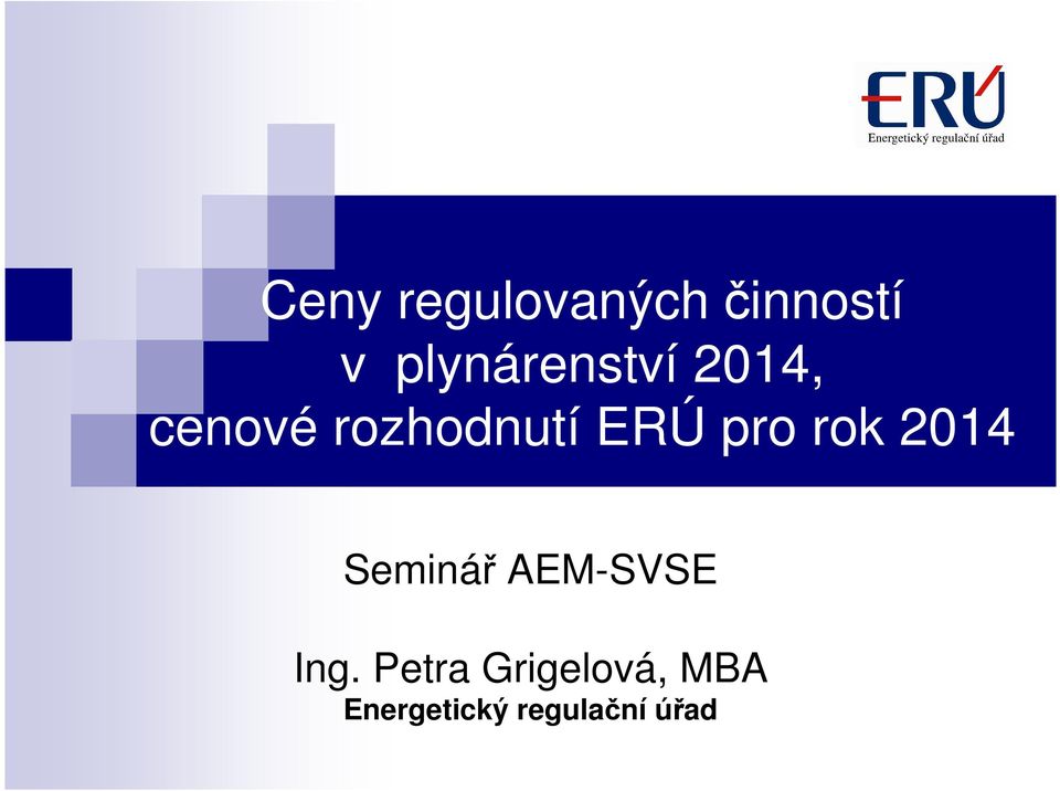 ERÚ pro rok 2014 Seminář AEM-SVSE Ing.