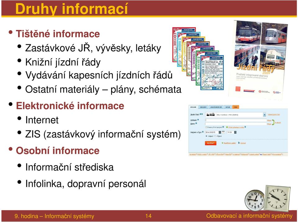 schémata Elektronické informace Internet ZIS (zastávkový informační