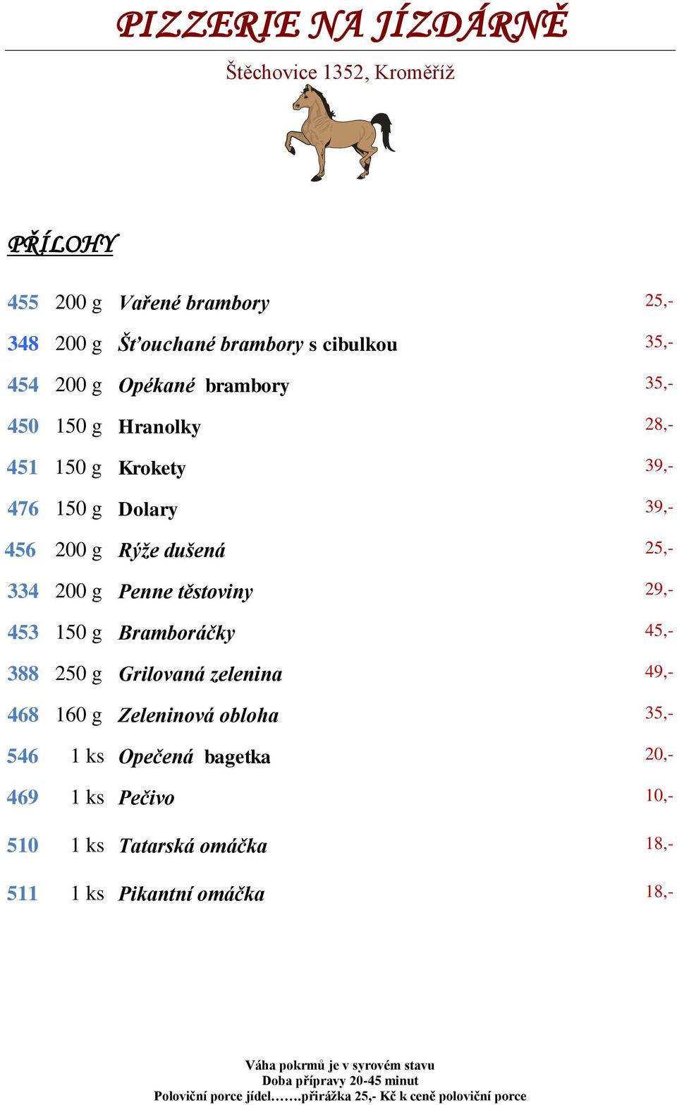Penne těstoviny 29,- 453 150 g Bramboráčky 45,- 388 250 g Grilovaná zelenina 49,- 468 160 g Zeleninová obloha