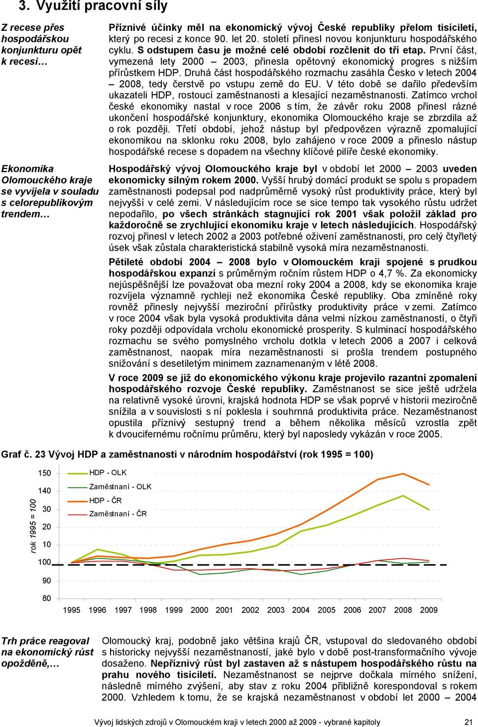 První část, vymezená lety 2000 2003, přinesla opětovný ekonomický progres s nižším přírůstkem HDP.