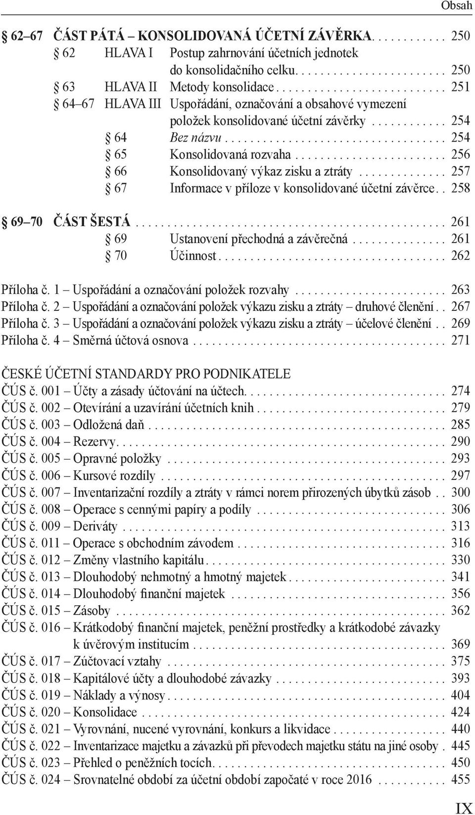 ....................... 256 66 Konsolidovaný výkaz zisku a ztráty.............. 257 67 Informace v příloze v konsolidované účetní závěrce.. 258 69 70 ČÁST ŠESTÁ.