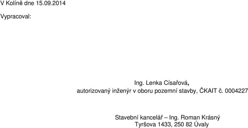 pozemní stavby, ČKAIT č.