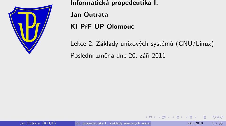 Základy unixových systémů (GNU/Linux) Poslední změna