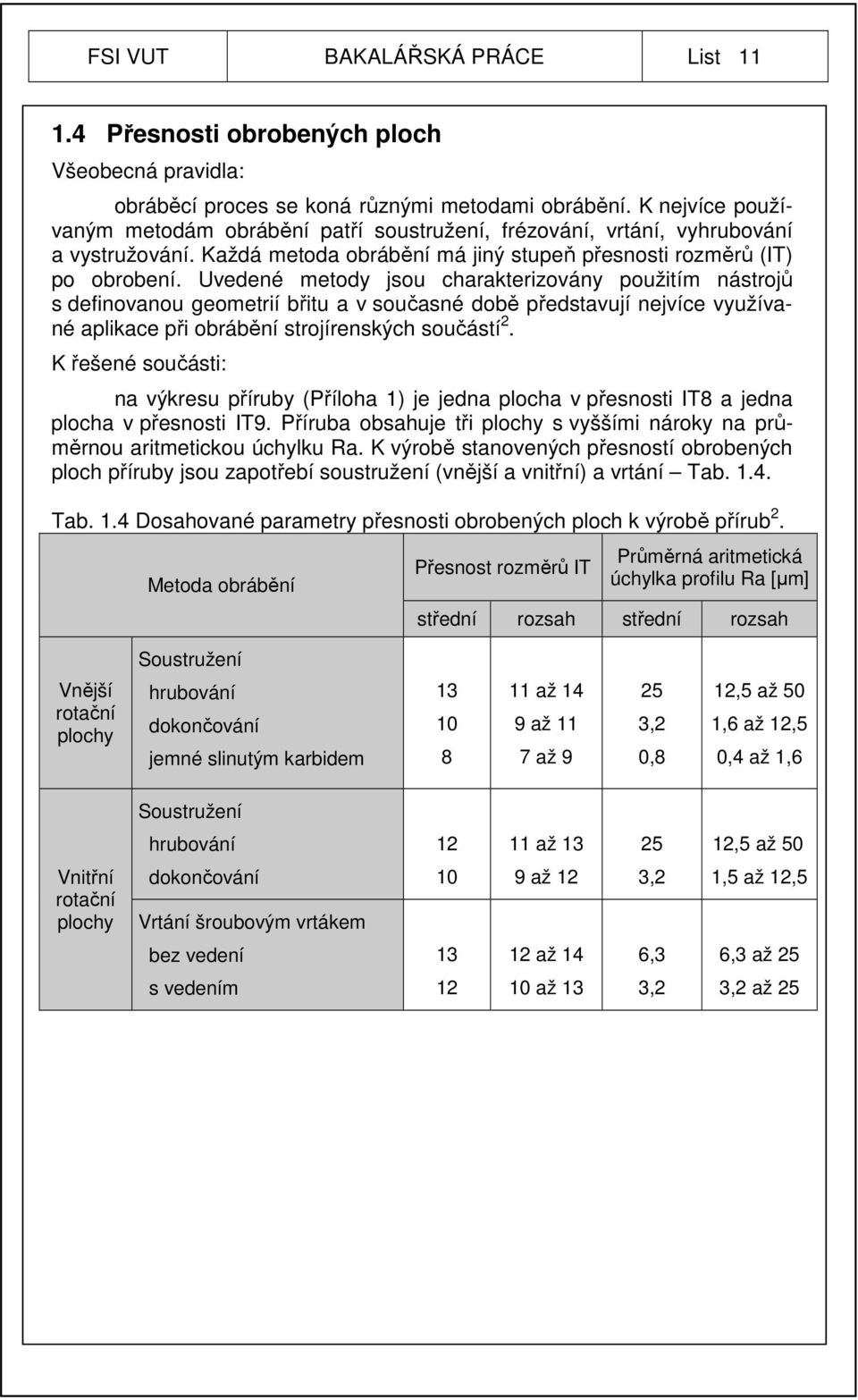 Uvedené metody jsou charakterizovány použitím nástrojů s definovanou geometrií břitu a v současné době představují nejvíce využívané aplikace při obrábění strojírenských součástí 2.