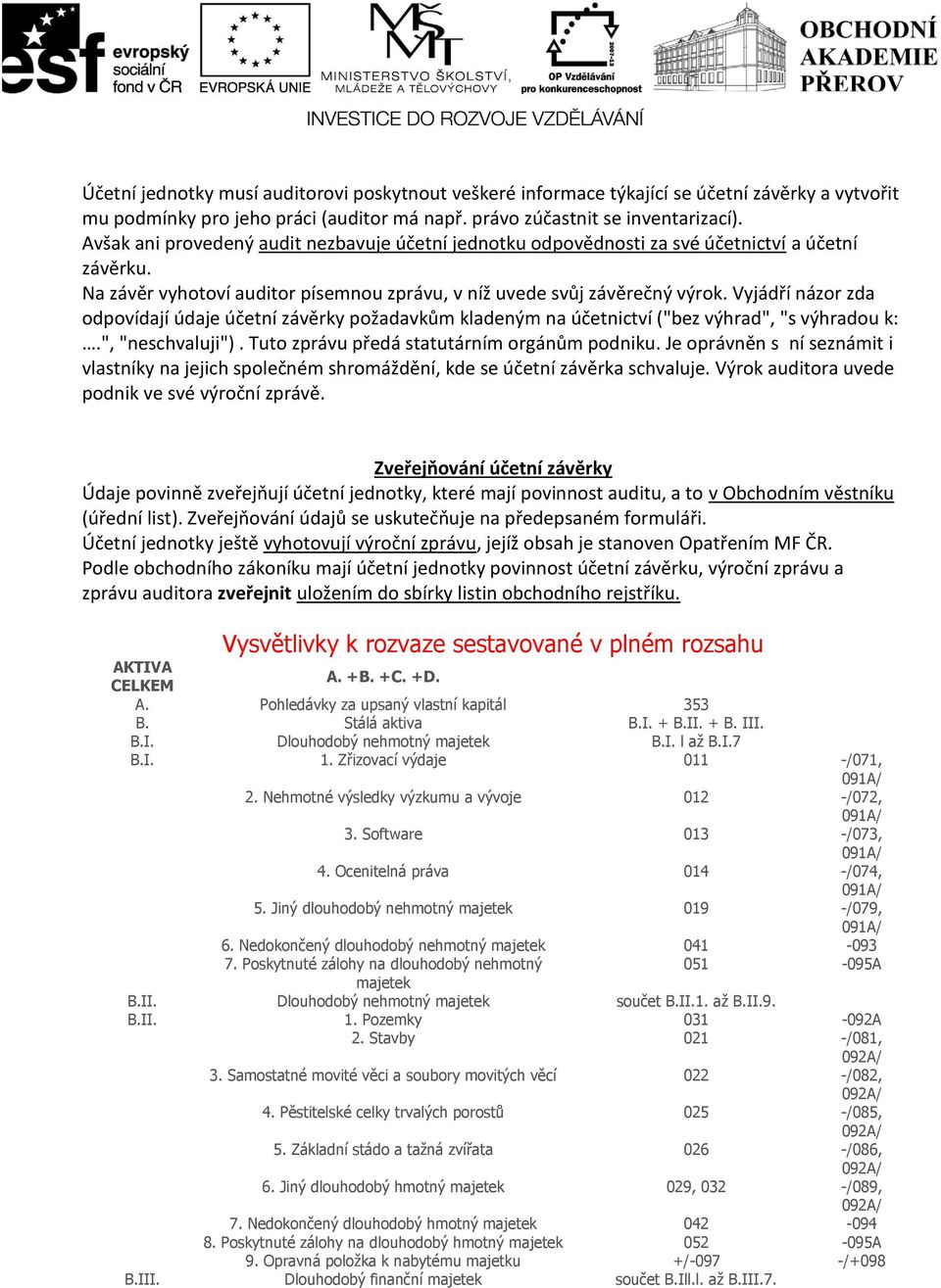 Vyjádří názor zda odpovídají údaje účetní závěrky požadavkům kladeným na účetnictví ("bez výhrad", "s výhradou k:.", "neschvaluji"). Tuto zprávu předá statutárním orgánům podniku.