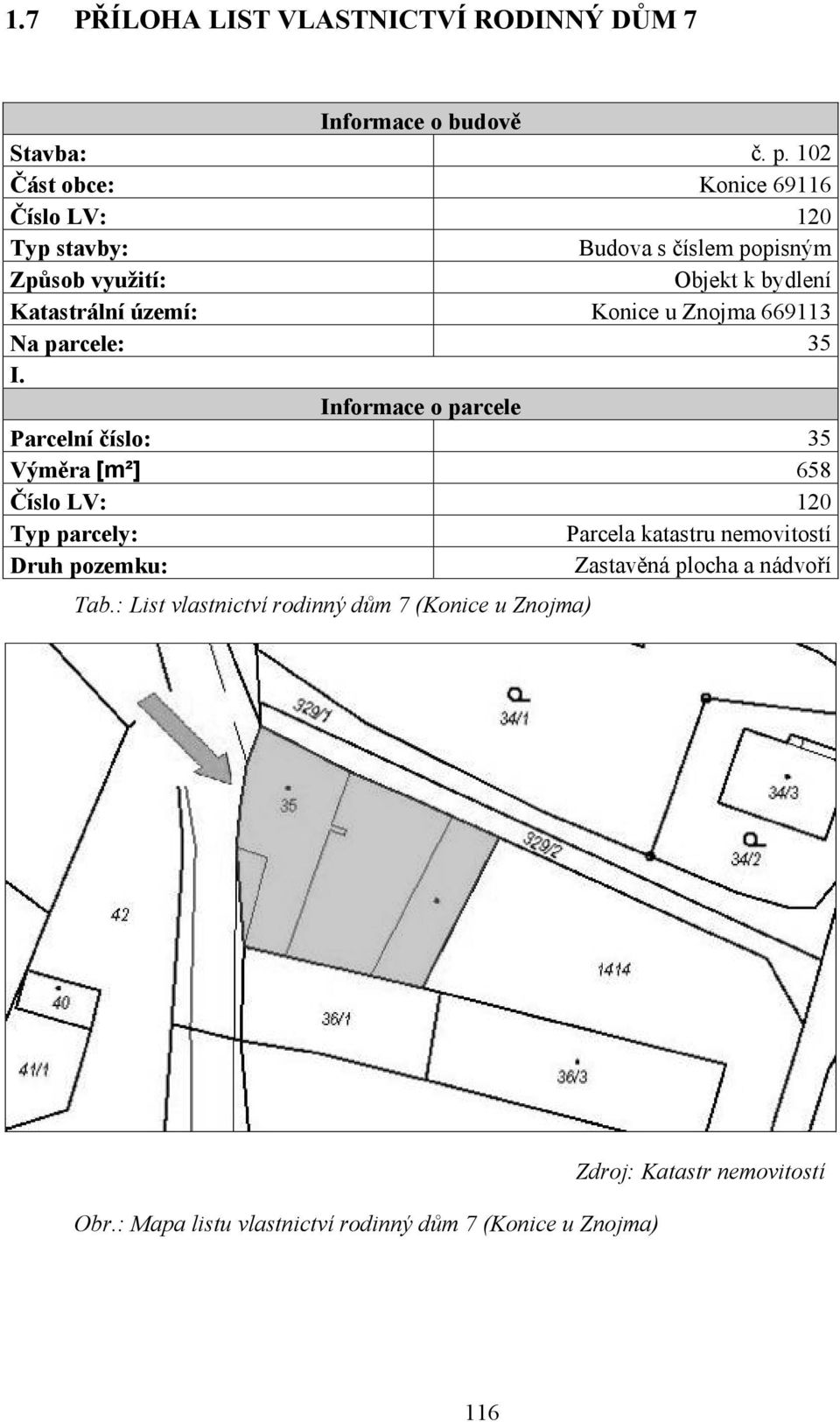 Konice u Znojma 669113 Na parcele: 35 I.