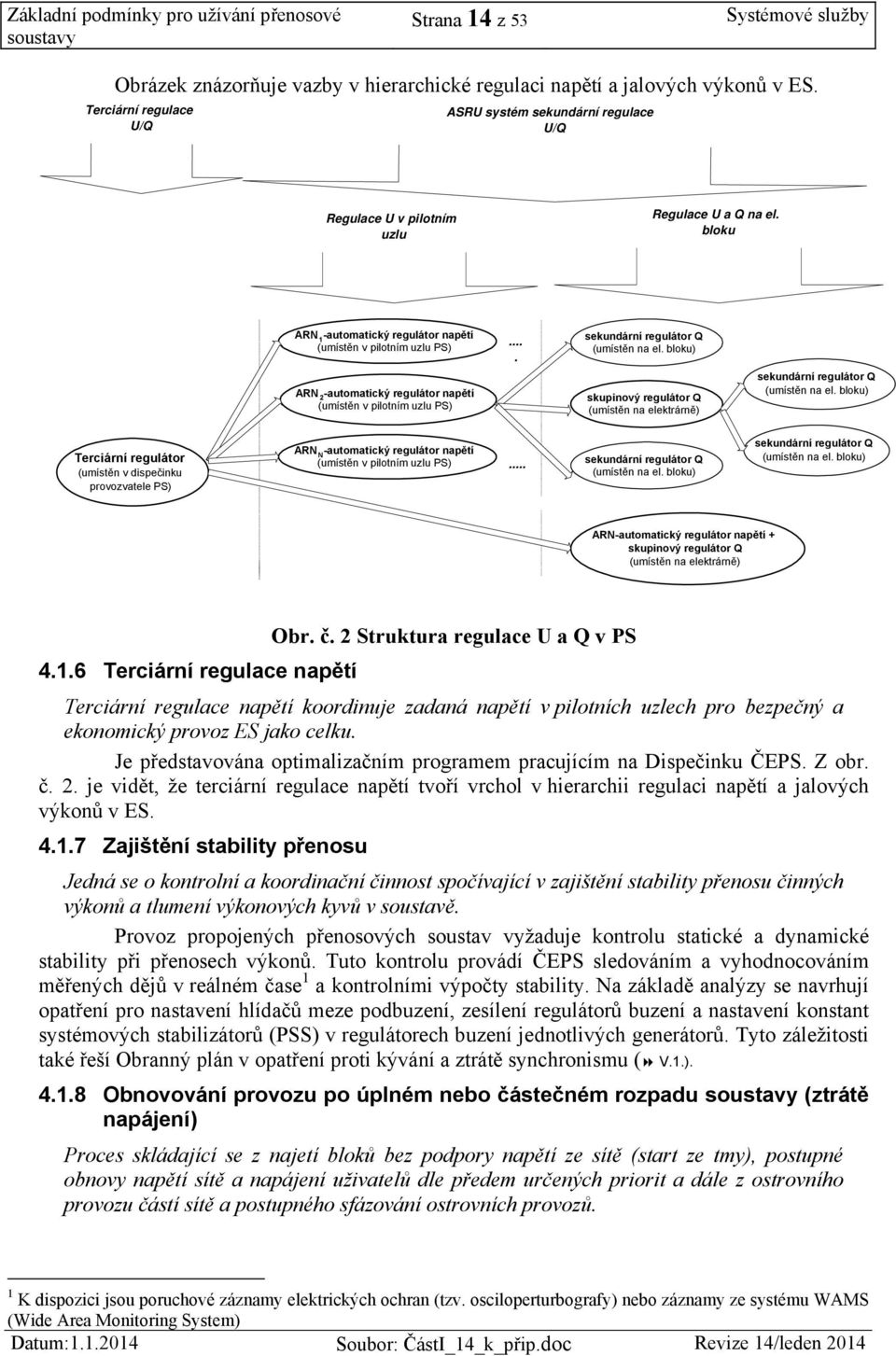 ... sekundární regulátor Q (umístěn na el. bloku) ARN 2 -automatický regulátor napětí (umístěn v pilotním uzlu PS) skupinový regulátor Q (umístěn na elektrárně) sekundární regulátor Q (umístěn na el.