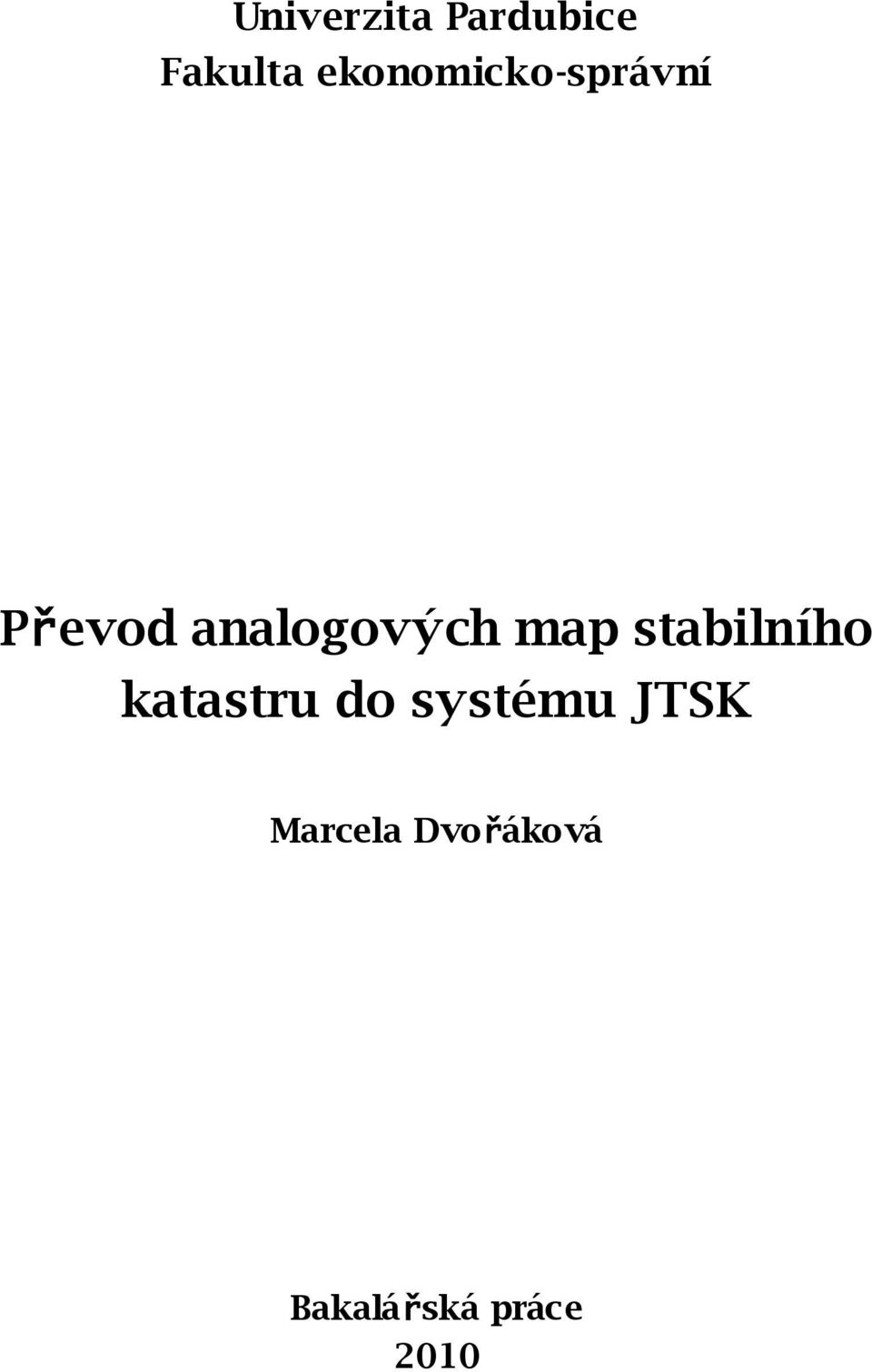 analogových map stabilního katastru