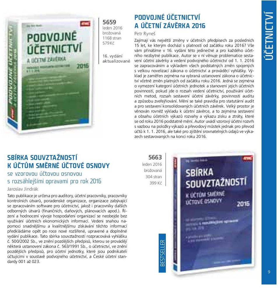 Vše vám přinášíme v 16. vydání této jedinečné a pro každého účetního nezbytné publikace. Autor se v ní věnuje problematice sestavení účetní závěrky a vedení podvojného účetnictví od 1. 1. 2016 se zapracováním a výkladem všech podstatných změn spojených s velkou novelizací zákona o účetnictví a prováděcí vyhlášky.