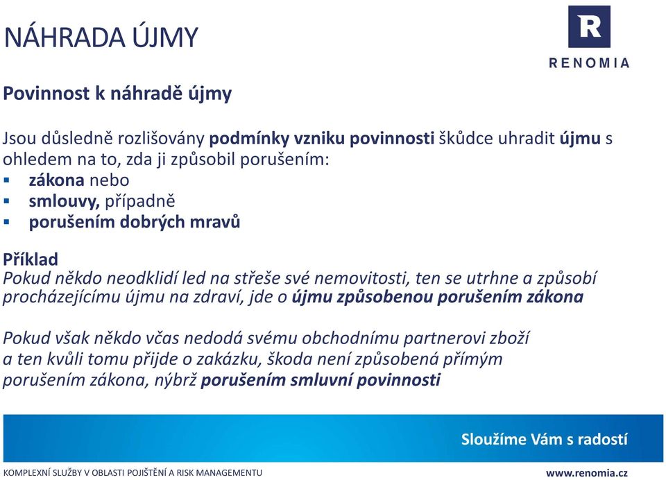 ten se utrhne a způsobí procházejícímu újmu na zdraví, jde o újmu způsobenou porušením zákona Pokud však někdo včas nedodá svému