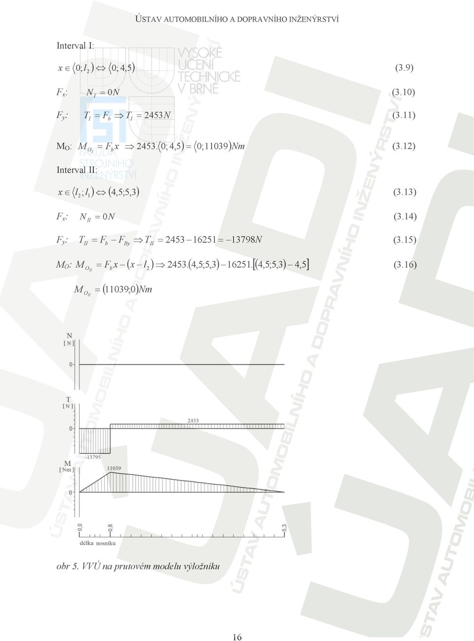 ) Fx: N II = 0 N (.) Fy: TII = Fb FBy TII = 5 65 = 798N (.