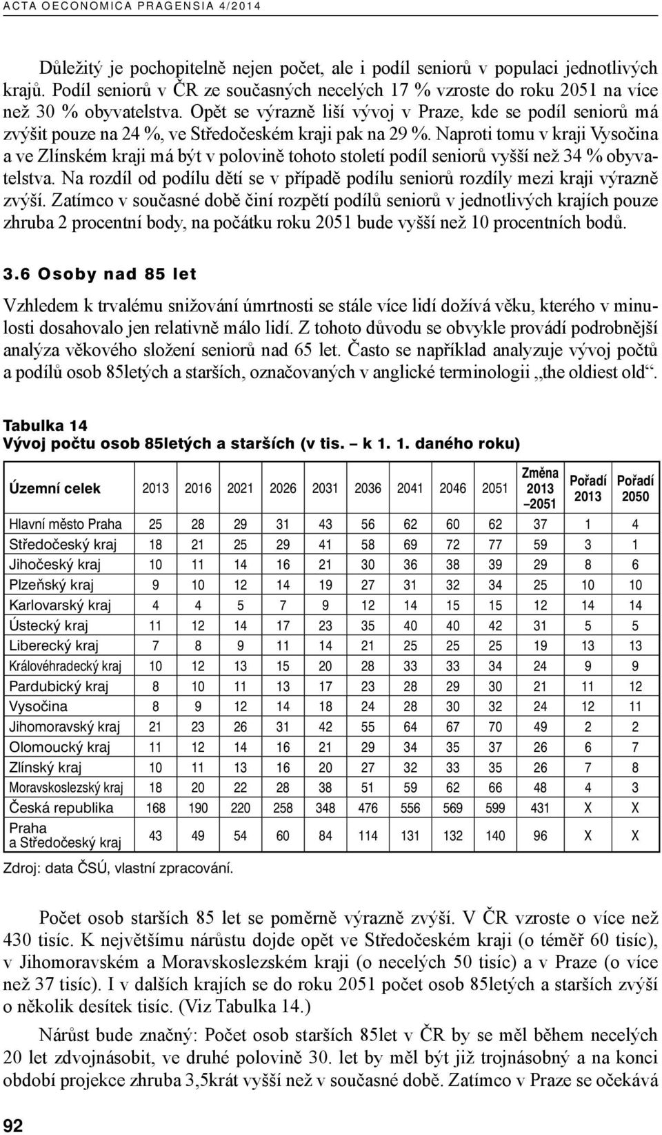 Opět se výrazně liší vývoj v Praze, kde se podíl seniorů má zvýšit pouze na 24, ve Středočeském kraji pak na 29.