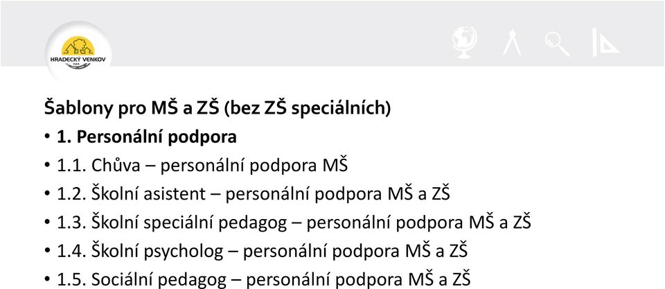 Školní speciální pedagog personální podpora MŠ a ZŠ 1.4.