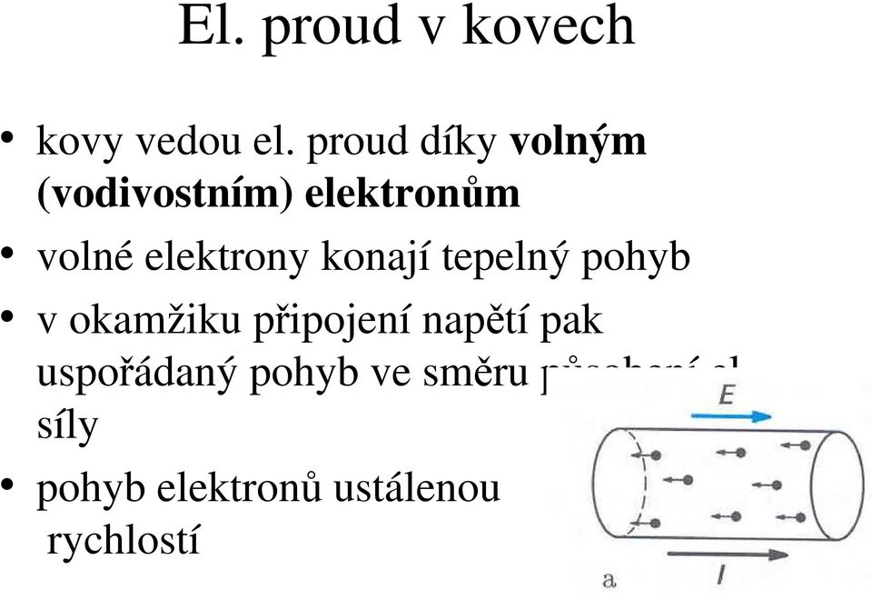 elektrony konají tepelný pohyb v okamžiku připojení