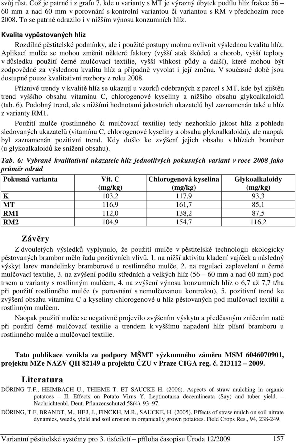 Aplikací mulče se mohou změnit některé faktory (vyšší atak škůdců a chorob, vyšší teploty v důsledku použití černé mulčovací textilie, vyšší vlhkost půdy a další), které mohou být zodpovědné za