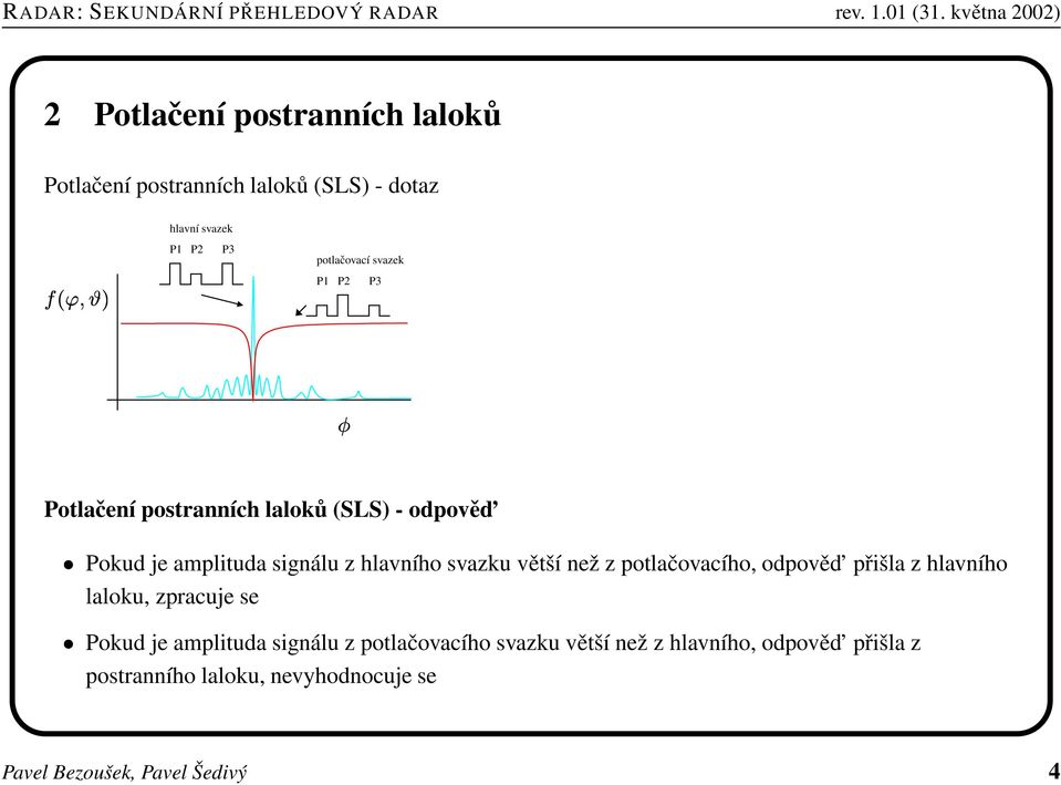 větší než z potlačovacího, odpověd přišla z hlavního laloku, zpracuje se Pokud je amplituda signálu z