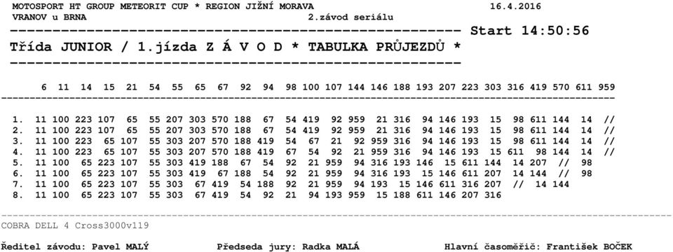11 100 223 65 107 55 303 207 570 188 419 54 67 21 92 959 316 94 146 193 15 98 611 144 14 // 4. 11 100 223 65 107 55 303 207 570 188 419 67 54 92 21 959 316 94 146 193 15 611 98 144 14 // 5.