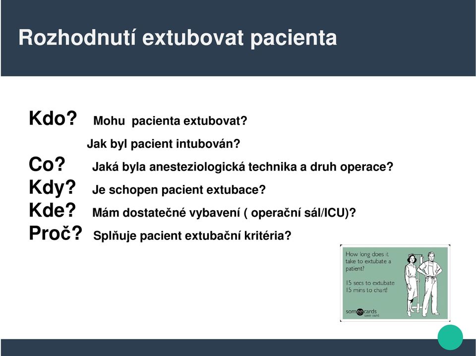 Jaká byla anesteziologická technika a druh operace? Kdy?