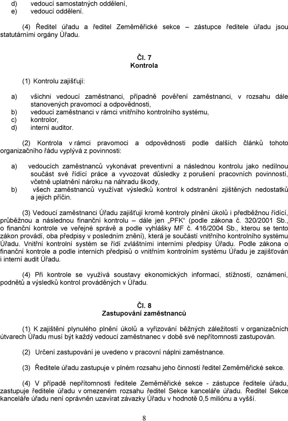 kontrolor, d) interní auditor.