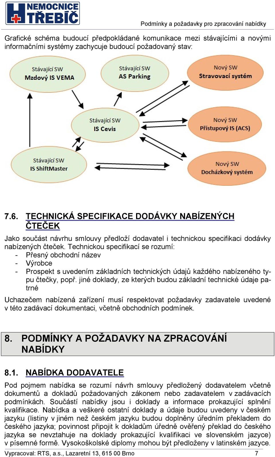 Technickou specifikací se rozumí: - Přesný obchodní název - Výrobce - Prospekt s uvedením základních technických údajů každého nabízeného typu čtečky, popř.