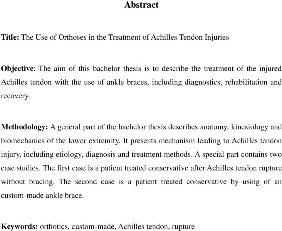 It presents mechanism leading to Achilles tendon injury, including etiology, diagnosis and treatment methods. A special part contains two case studies.