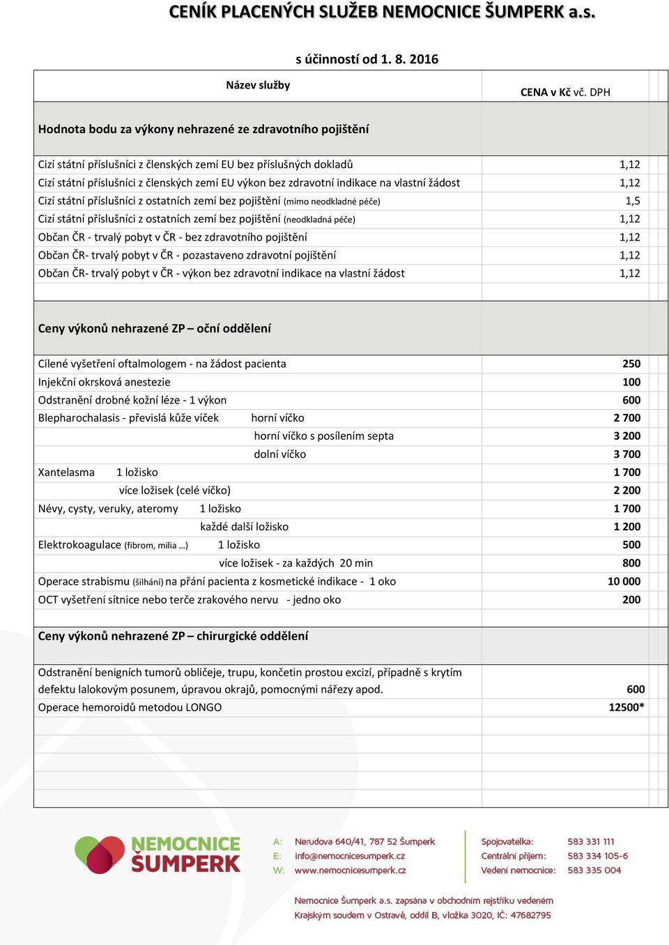 indikace na vlastní žádost 1,12 Cizí státní příslušníci z ostatních zemí bez pojištění (mimo neodkladné péče) 1,5 Cizí státní příslušníci z ostatních zemí bez pojištění (neodkladná péče) 1,12 Občan